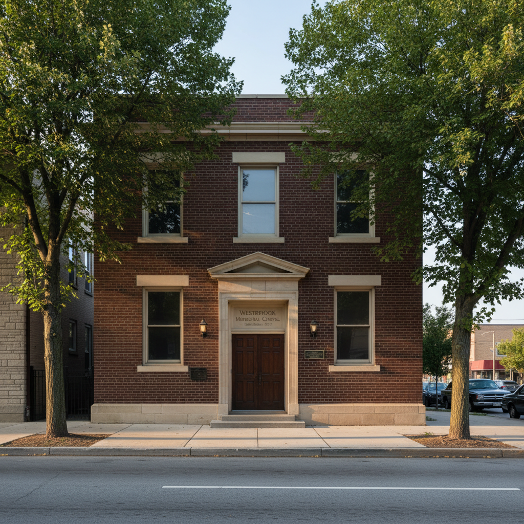 Westbrook Memorial Chapel exterior on Euclid Avenue, Cleveland